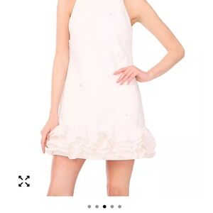 CeCe White Floral Accent Dress